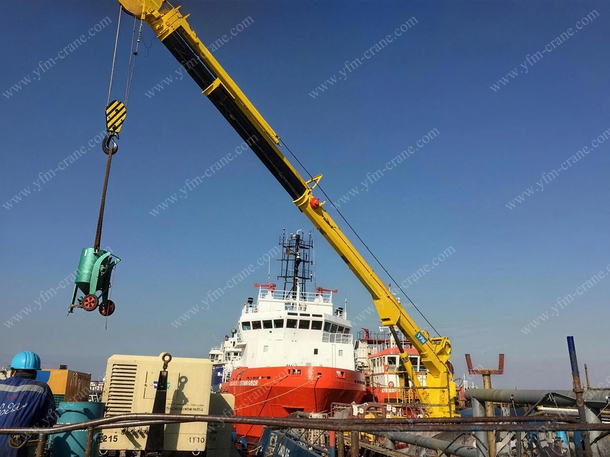 20T Marine Telescopic Boom Crane Successfully Applied to HADI Series Vessels 20T Marine Telescopic Boom Crane Successfully Applied to HADI Series Vessels